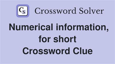 facts for short crossword clue|Facts for short